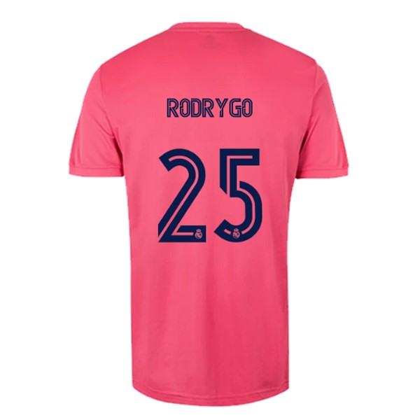 Camiseta Real Madrid Segunda equipo NO.25 Rodrygo 2020-2021 Rosa